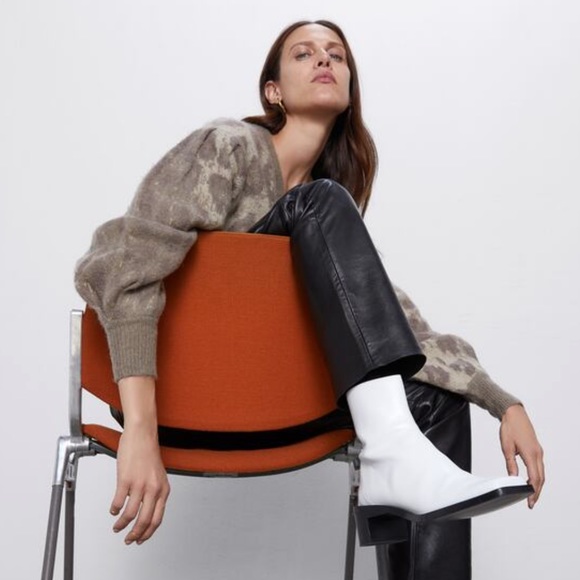 Zara NEW animal print jacquard cardigan - Picture 5 of 6